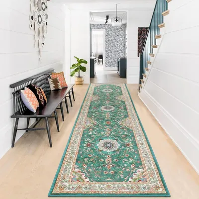 Produktbild von Enyhom Teppich Läufer Flur 60x240 cm Modern Hochwertig Grün