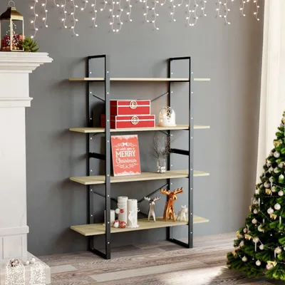 Immagine prodotto di Maison Exclusive - Libreria a 4 ripiani in rovere Sonoma 100x30x140 cm Materiale ligneo