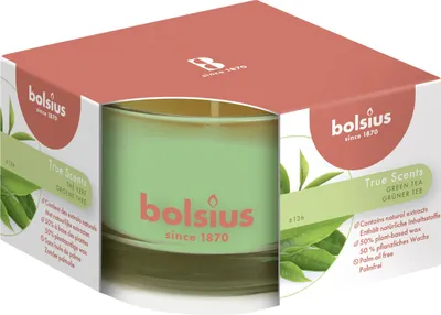 Produktbild von Bolsius Duftkerze im Glas True Scents Grüner Tee 50/80 cm