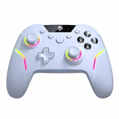Productafbeelding van EasySMX X20, een multiplatform controller (PC, mobiele apparaten, console), RGB, Hall-effect, 2,4 GHz RF/Bluetooth, wit, draadloos