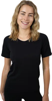 Produktbild von STARK SOUL® Damen Sportshirt Kurzarm -RACER- Sport T-Shirts, Seamless – Schwarz - Gr.: XL/XXL
