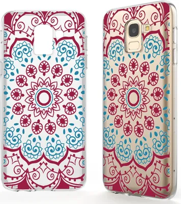 Image de Housse NALIA pour Samsung Galaxy J6 (2018), Slim Housse mobile Motif Silicone TPU Case Red Mandala