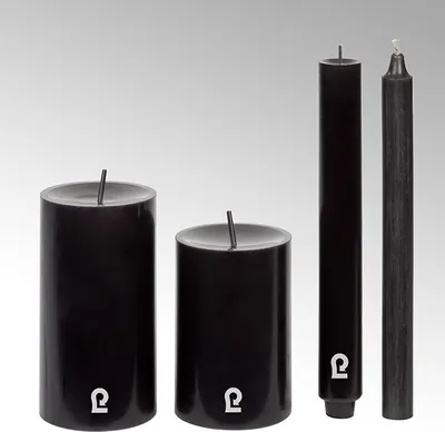 Produktbild von Lambert Kerze rund H 15 cm, D 8 cm gegossen schwarz, 38918