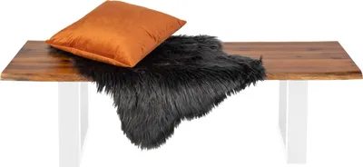 Produktbild von Sitzbank Baumkante 120 cm Cognac massiv Akazie weiß ESRA