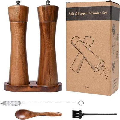 Produktbild von Holzsalz- und Pfeffermühle keramisch manuell Acacia