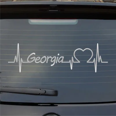 Produktbild von Heckscheibenaufkleber Georgia Herzschlag Puls Staat State USA Liebe 55x16 cm Silber Auto Aufkleber Sticker