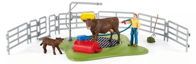 Produktbild von Schleich® Farm World 42529 Kuh Waschstation Spielfiguren-Set