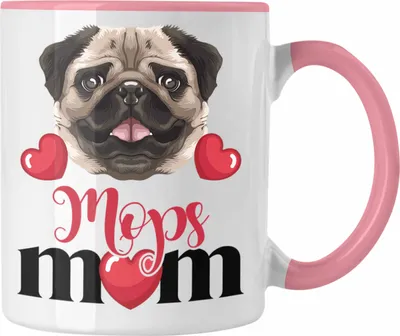Produktbild von Trendation - Mops Besitzer Mom Mama Tasse Geschenk Lustiger Spruch Geschenkidee Mops Besitzerin (Rosa)