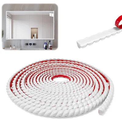 Imagen del producto de Solidchoice - Molduras decorativas autoadhesivas de PVC para paredes - Blancas - 10 mm x 6 m