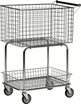 Produktbild von Kongamek Allzweckwagen mit 2 Drahtkörben 690x410x950mm Gummibereifung Ø100mm mit Bremse