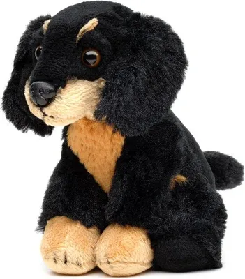 Productafbeelding van Teckel Plushie, zittend - 13 cm (hoogte) - pluche hond - pluche dier, knuffeldier