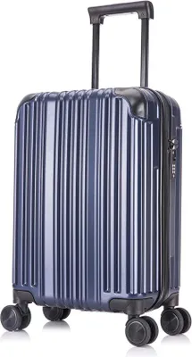 Produktbild von Famanu Reisekoffer Hartschale Handgepäck Trolley 4 Rollen - Dunkelblau