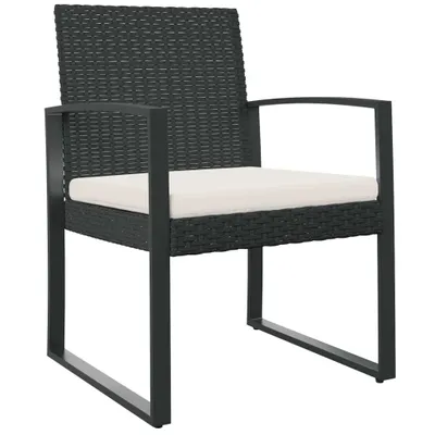 Produktbild von vidaXL Garten-Esszimmerstühle 2 Stk. Schwarz PP-Rattan