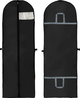 Produktbild von Kleidersäcke lang 180×60cm 2 Stück, faltbare Kleidersäcke mit Reißverschlüssen, haltbar und mottenfest staubdicht für Kleider Mäntel PEVA