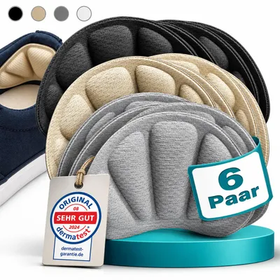 Produktbild von EDELFELD – Unsichtbare Fersenpolster gegen Rutschen & Blasen [6 Paar] – Atmungsaktiver Fersenschutz aus Memory Foam – Schuheinlagen als Fersenhalter