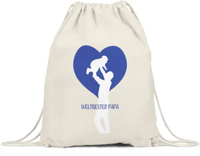Produktbild von Weltbester Papa Turnbeutel Gymsack Spruch Herz Vatertag Geschenkidee Bester Papa Dad