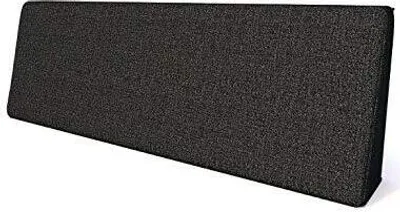 A black rectangular cushion or bolster, likely for outdoor furniture.