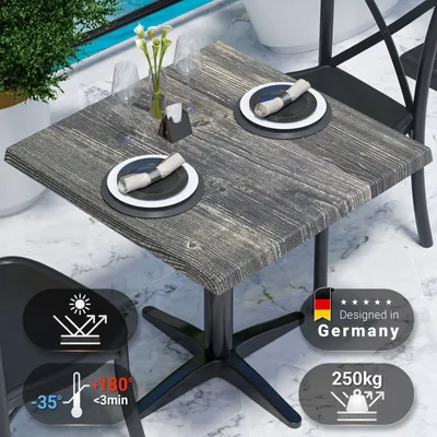 Produktbild von JAMAIKA | Bistro Außen Tischplatte | B:T 60 x 60 cm | Rustikales Kiefer | Quadratisch | Topalit Tischplatte