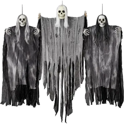 Productafbeelding van Skeletten, geesten, grijze Halloween-set van 3 stuks