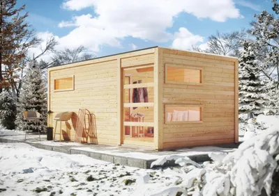 Image de Sauna de jardin Karibu Saunahaus Hygge natur 38mm sans poêle de sauna