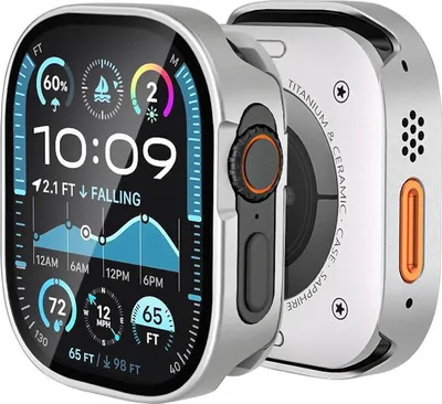 Immagine prodotto di Custodia per smartwatch + vetro protettivo 9H per Apple Watch Ultra 2 / 1 49 mm in alluminio