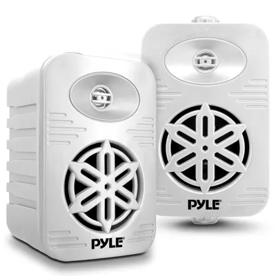 Obrázok produktu pre Sada reproduktorov Pyle pre exteriér a interiér, 300 W, 4”, 2-pásmové reproduktory, vodotesné, pre loď, terasu, bazén, biele