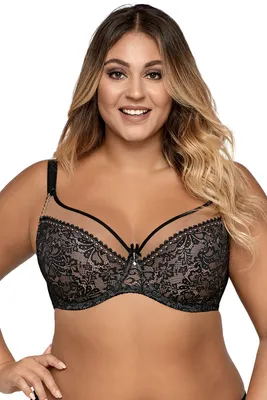 Produktbild von Ava 1396 soft bh damen unterwäsche gemustert seitenstäbchen regulierbar setteil , schwarz, 95c