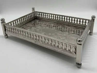 Produktbild von Casa Padrino Luxus Messing Serviertablett Silber 32 cm