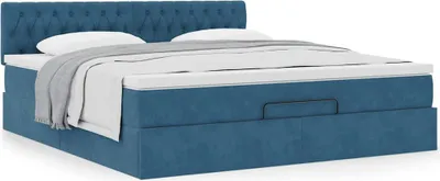 Produktbild von Möbel Ottoman-Bett mit Matratze Dunkelblau 180x200 cm Samt - Klassische Betten 3311865