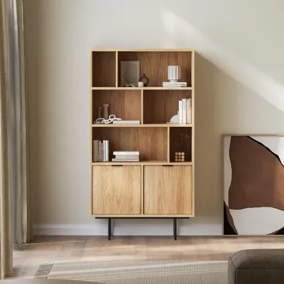 Produktbild von BEAUTYSOFA | Bücherregal EVRON - Standregal mit 4 offene Regalböden, Holzregal, Hikory Natur
