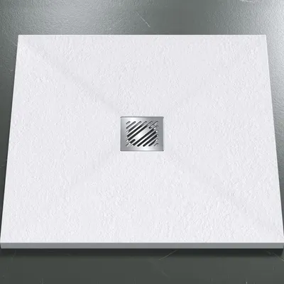 Produktbild von Mai & Mai Duschwanne 80x80x3cm Duschtasse aus Mineralguss Mineralgusswan Weiß Matt Quadratisch DIN-Anschlüsse Geoma09
