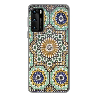 Produktbild von MuchoWow® Handyhülle Schutzhülle Hülle für Huawei P40 Eine Nahaufnahme eines marokkanischen Mosaiks Silikon Softcase Handy Hülle - Handytasche