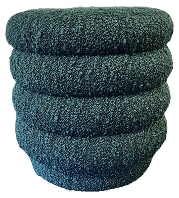 Produktbild von SIGNATURE - Tischpouf drehbar Boucle-Stoff Grün BIBENDUM