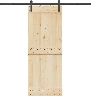 Produktbild von vidaXL Schiebetürbeschlag-Set 213,5 cm Stahl Schwarz
