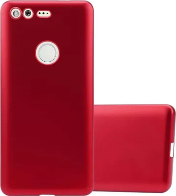Immagine prodotto di Cadorabo copertura protettiva per Google PIXEL caso in rosso del telefono cellulare TPU silicone caso Cover Case