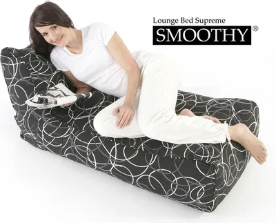Produktbild von Smoothy® Sitzsack 100% Baumwolle Schwarz (128x70x66cm) Beanbag für Erwachsene & Kinder, waschbarer Bezug, Seitentasche, Lounge Sessel