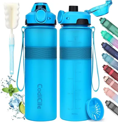 Image de Gourde Sport 1 litre sans BPA anti-fuite bleu marine
