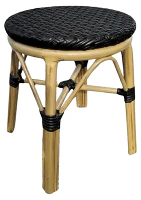 Image de Tabouret de terrasse en ROTIN SYNTHETIQUE Noir pour Exterieur