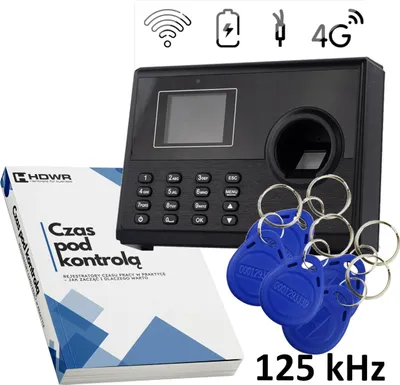 Immagine prodotto di Registrazione dell'orario di lavoro WIFI WEB P2P IC WIEGAND 4G + 15 portachiavi RFID 125 kHz + EBOOK "L'orario di lavoro sotto controllo"