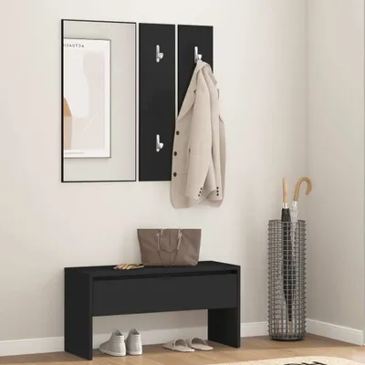 Produktbild von Cloris Designermöbel Flurmöbel-Set Schwarz Holzwerkstoff 2024 Neu