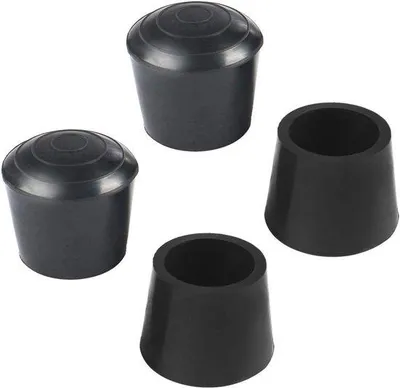Productafbeelding van Rubberen voetdoppen voor tafel- en stoelpoten - 4 stuks 22mm zwart