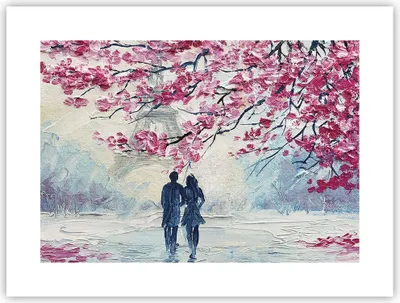Produktbild von Poster - Poster ohne Rahmen - Paar Paris Baum - 40x30 cm - Wand Bild - Wanddeko - Wandbilder - Kunstposter - Wandposter - Bilder - Kunstdruck - Wanddekoration - Wandbild - P2XAA40x30-4211