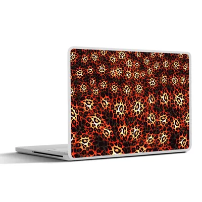 Produktbild von MuchoWow® Laptop Aufkleber Sticker Cover Leopardenmuster - Design - Orange 31x22.5 cm - Laptop-Deko