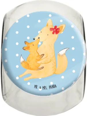Produktbild von Mr. & Mrs. Panda Bonboniere Fuchs Mama XL 2000ml - Blau Pastell - Geschenk, Tochter, Bruder, glasbehälter, Vorratsbehälter, Aufbewahrungsdose, Dekoglas, Mutter, Schoß