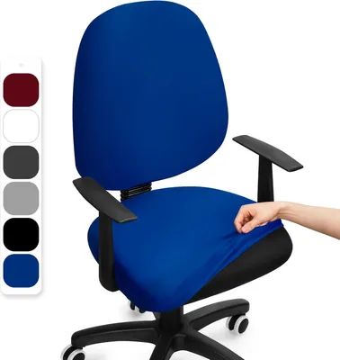 Produktbild von Elastische Stuhlhülle für Bürostuhl - Universeller und Waschbarer Schutz in Blau