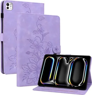 Produktbild von iPad Pro 11 (2024/2025) Hülle - Coverup Lily Flower Klapphülle - Violett