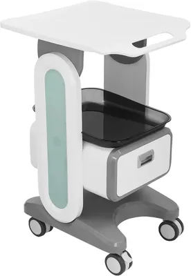 Immagine prodotto di Carrello medico – Carrello su ruote con 1 cassetto – Struttura in metallo – Capacità di carico 100 kg – Adatto per cliniche, laboratori e saloni – Colore: bianco