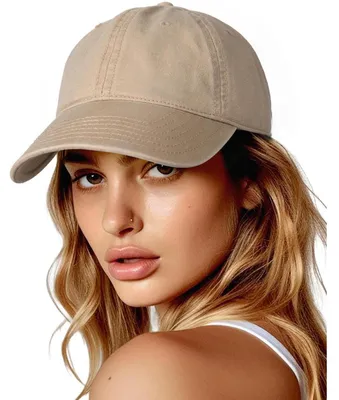 Obrázek produktu pro Dámská vintage baseballová čepice, bavlna, nastavitelná, khaki barva, velikost M