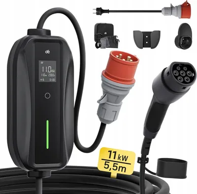 Zdjęcie produktu dla dé Przenośna stacja ładująca 11 kW 3-fazowa 5,5 m 6-16 A CEE typ 2