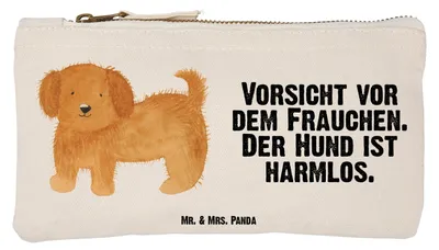 Produktbild von Mr. & Mrs. Panda Kosmetiktasche Hund Flauschig Größe S Klein - Weiß - Geschenk, Niedlich, Stoffbeutel, Hunde, Etui, Witzig, Mäppchen, Hundeliebe, kosmetiktäschchen, Pouch